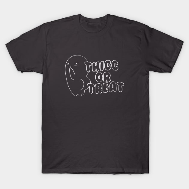 Thicc or Treat Ghost T-Shirt by Perpetual Brunch